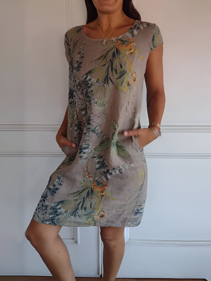 Elegantes Damen Midi-Sommerkleid in Braun