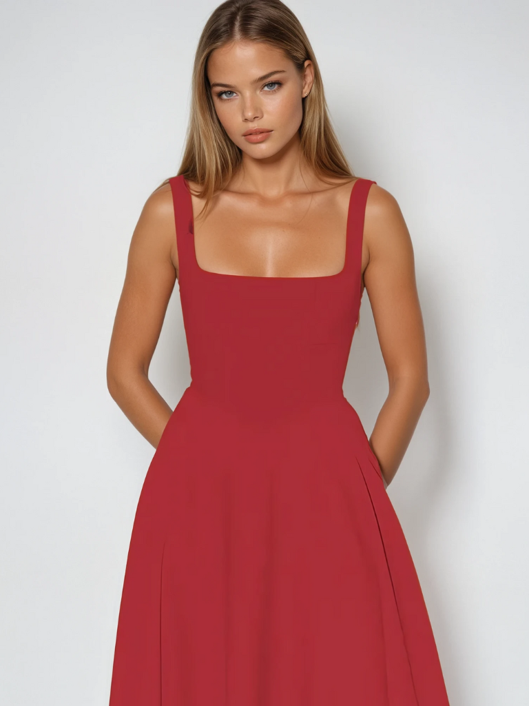 Elegantes Damen Midikleid für den Herbst (20)