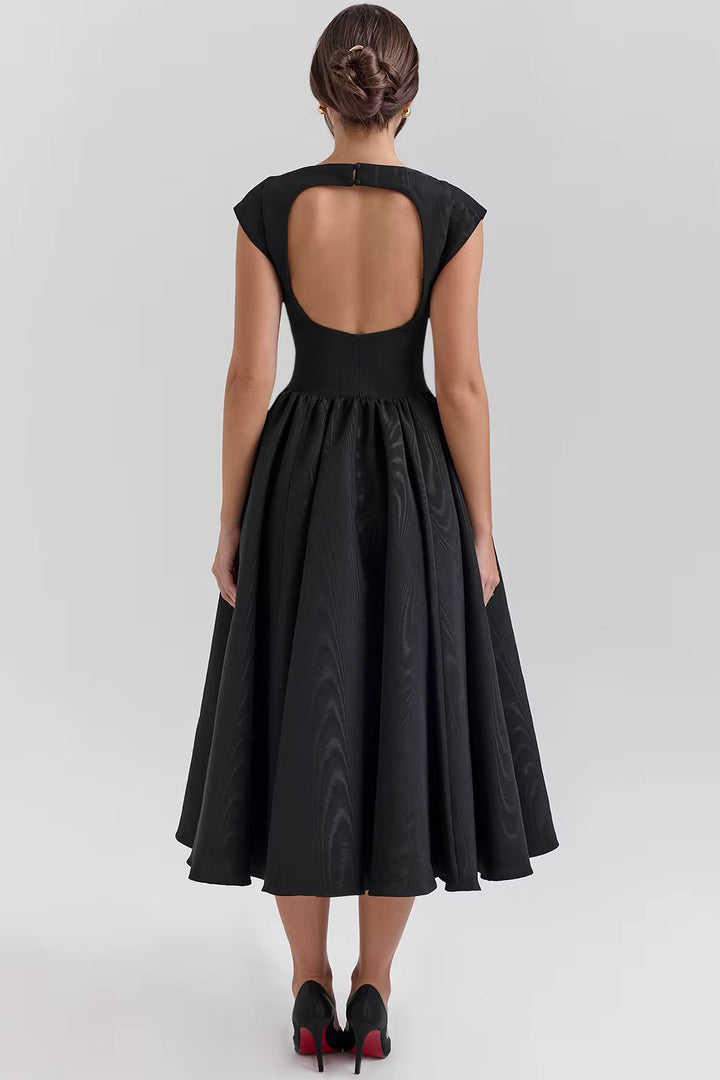 Elegantes Damen Midikleid mit Kapselärmel für Hochzeitsgäste und festliche Anlässe (9)