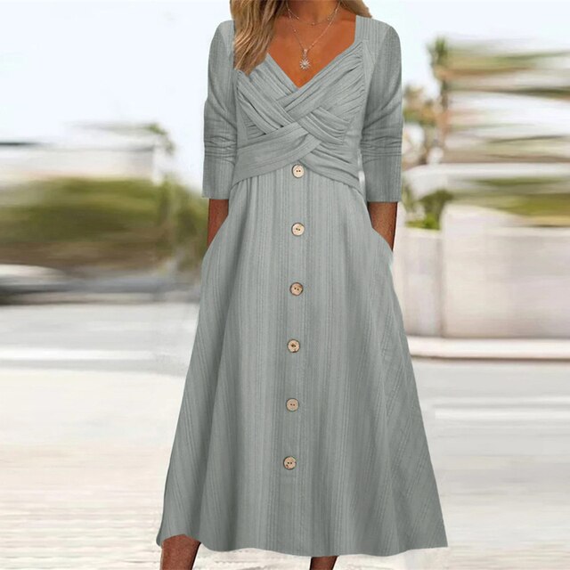 Elegantes Damen Sommerkleid in Grau