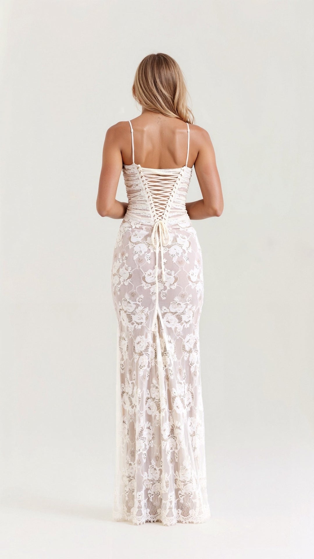 Elegantes Damen Spitzen-Maxikleid für Hochzeitsgäste (3)
