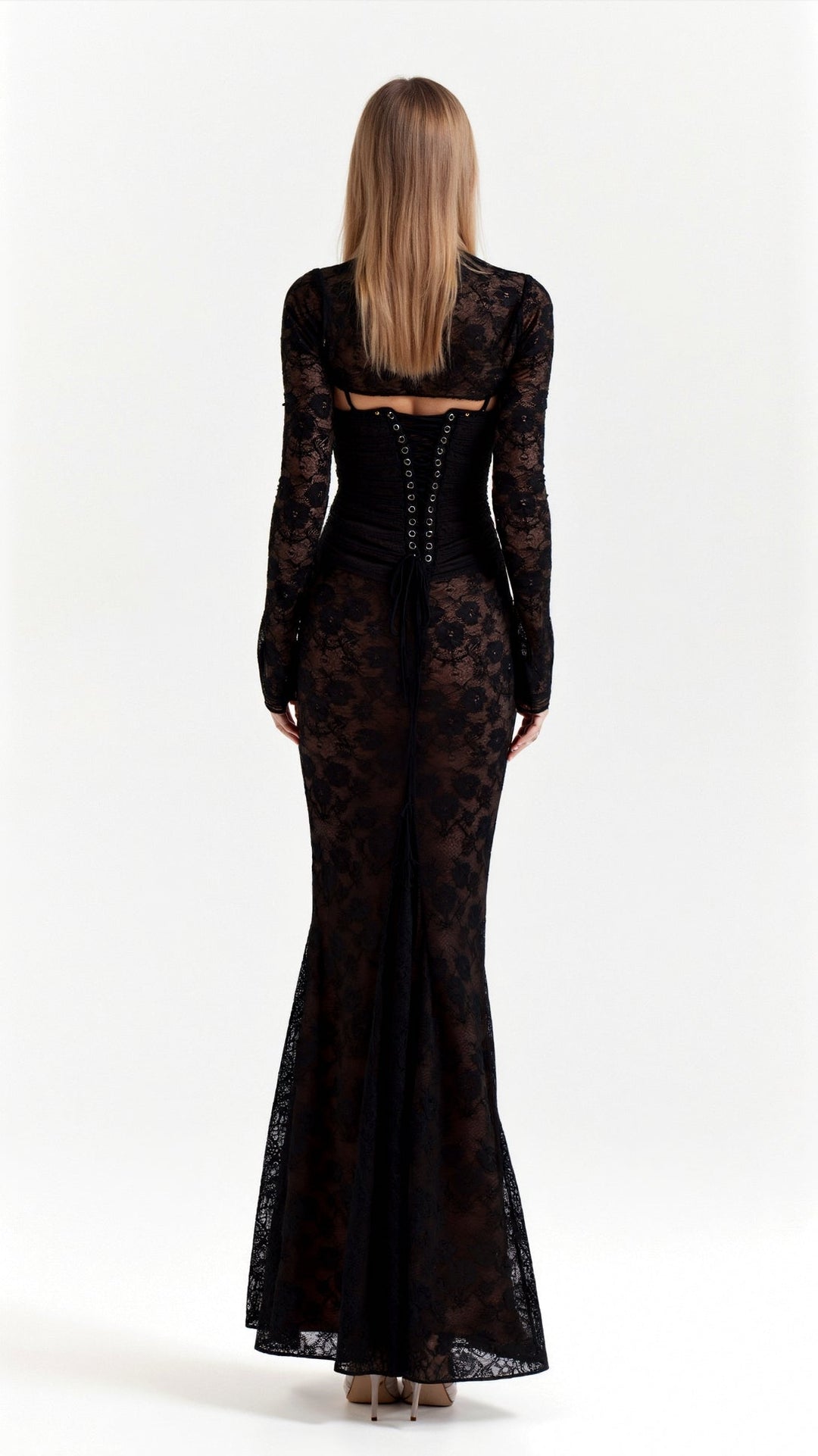 Elegantes Damen Spitzen-Maxikleid für Hochzeitsgäste (5)