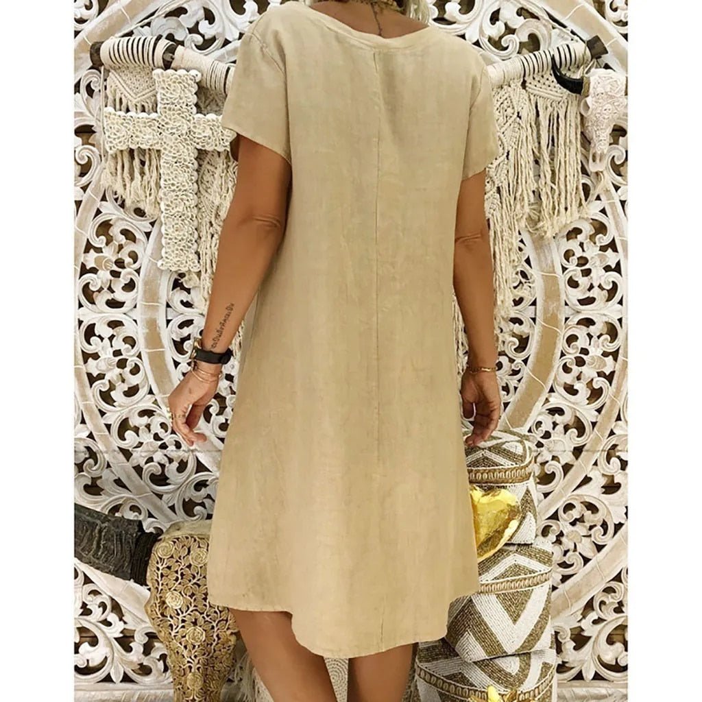 Elegantes Damenminikleid in Leinen zum Sommer (2)