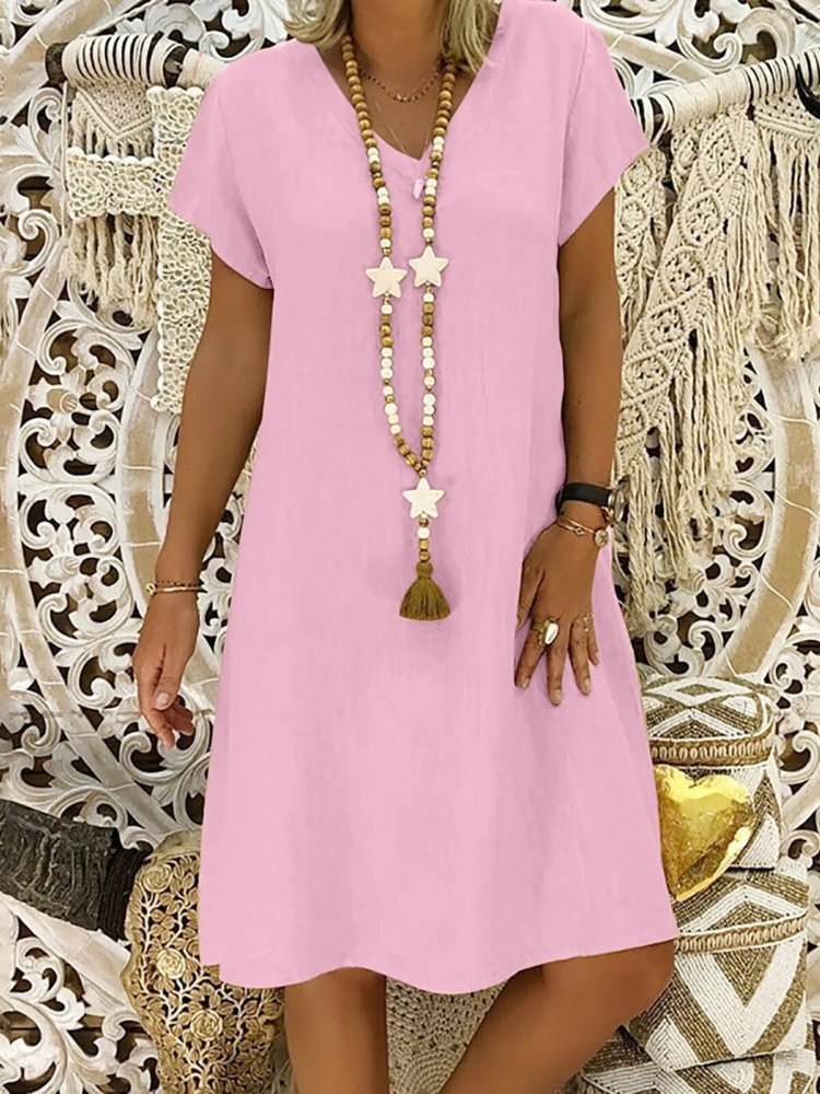 Elegantes Damenminikleid in Leinen zum Sommer (7)