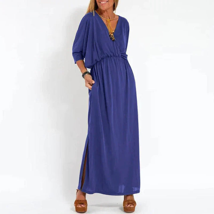 Elegantes Herbst-Maxikleid in Hellblau