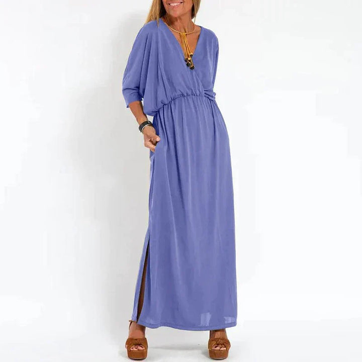 Elegantes Herbst-Maxikleid in Lila