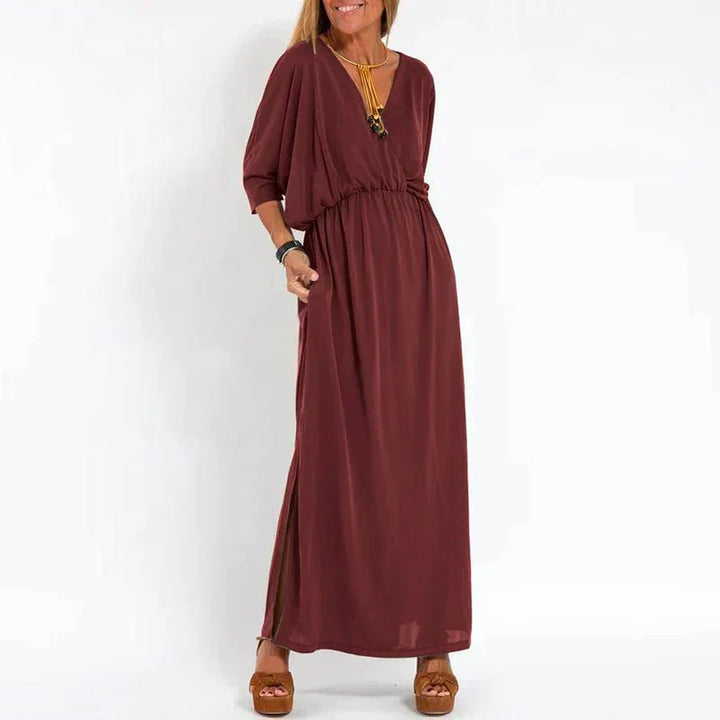 Elegantes Herbst-Maxikleid in Rot