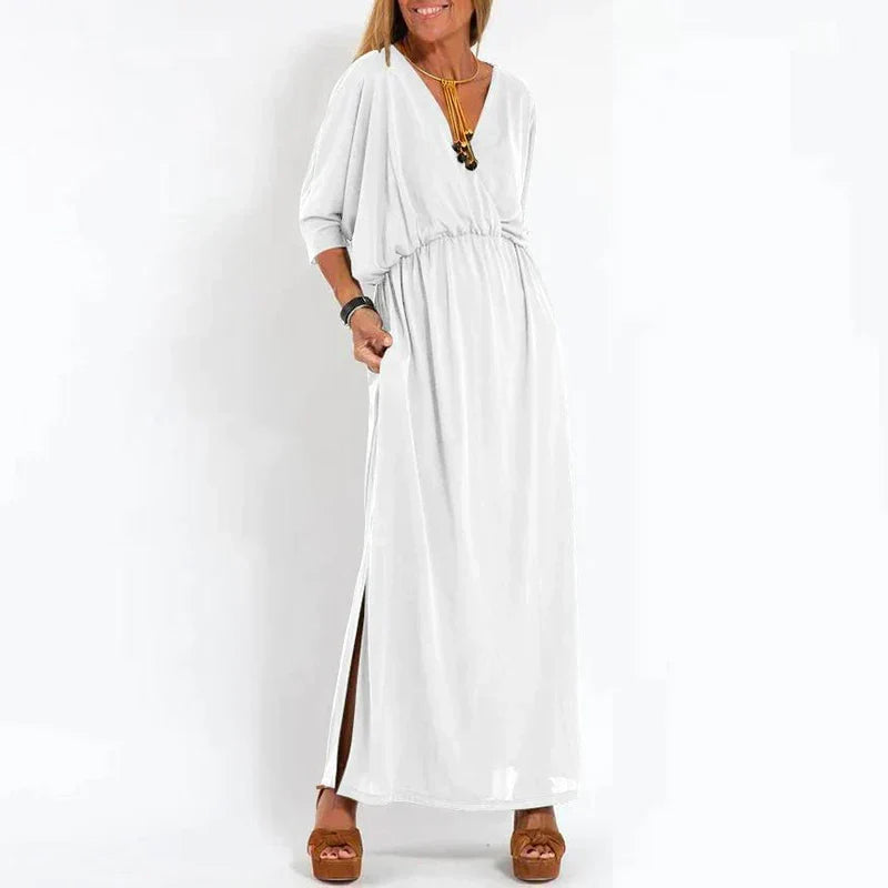 Elegantes Herbst-Maxikleid in Weiß