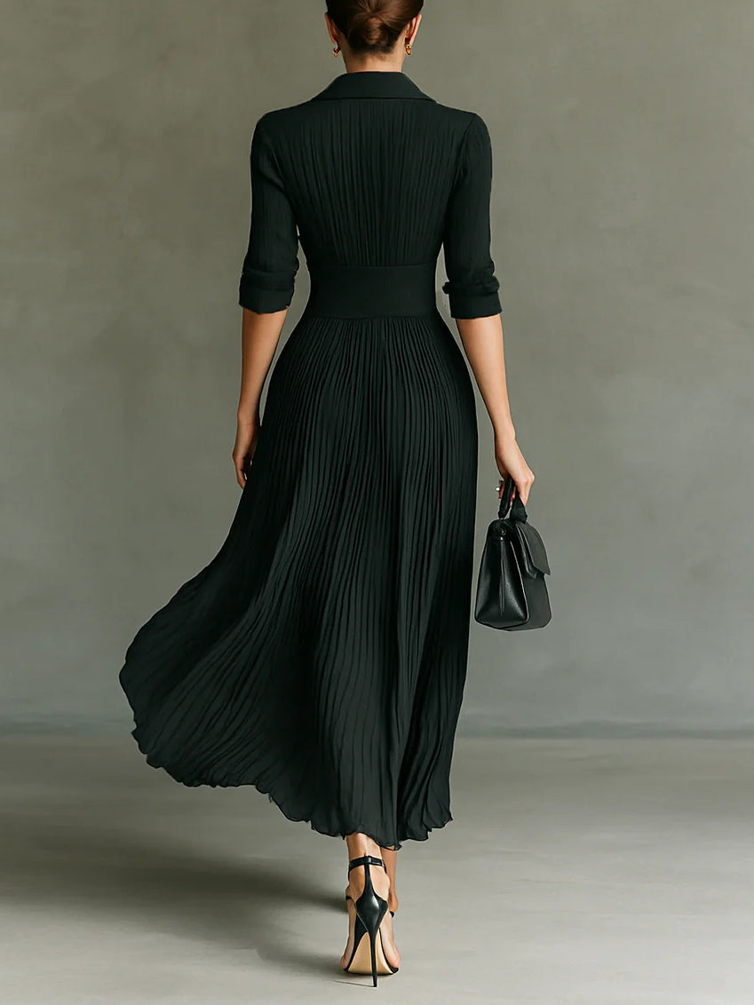 Elegantes Herbstkleid Midi aus Polyester (2)