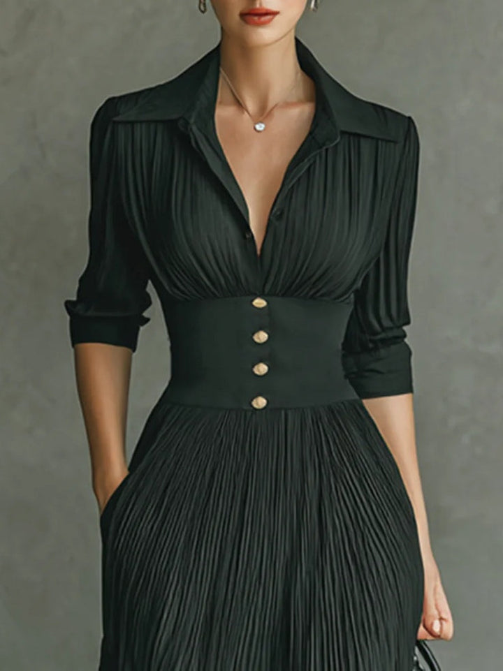 Elegantes Herbstkleid Midi aus Polyester (3)