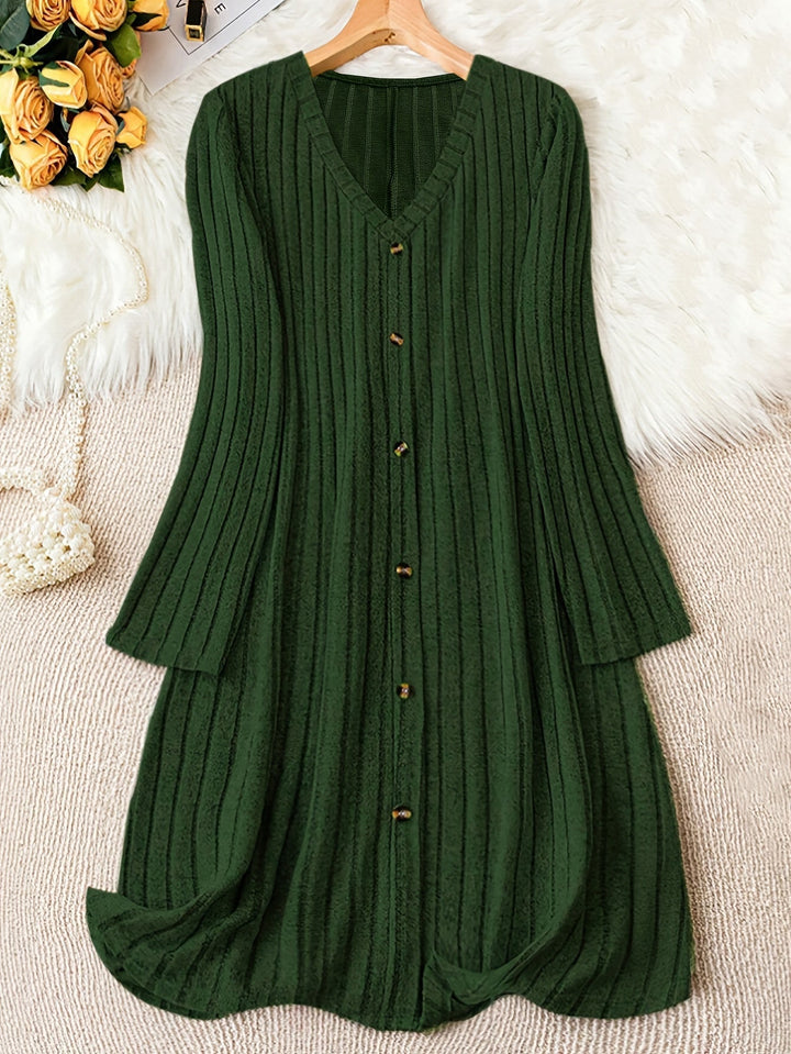Elegantes Herbstkleid mit Komfort in Grün