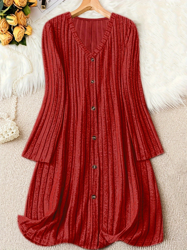 Elegantes Herbstkleid mit Komfort in Rot