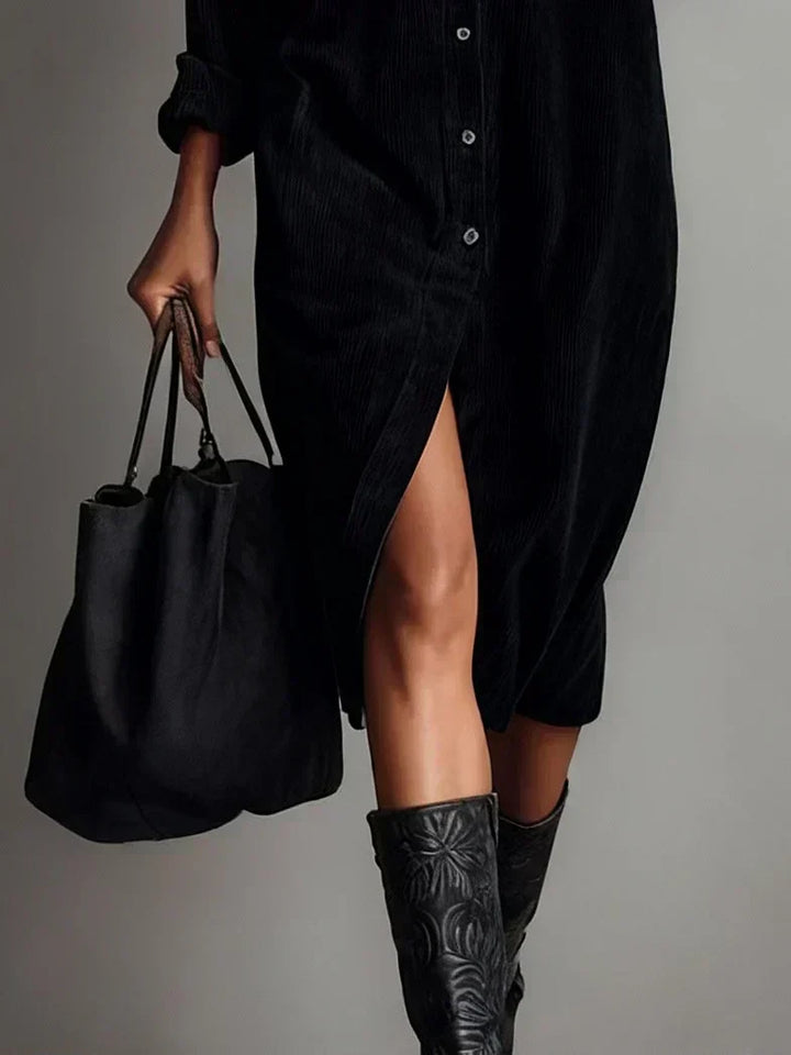 Elegantes Kleid für den Herbst mit ausgestelltem Saum (9)