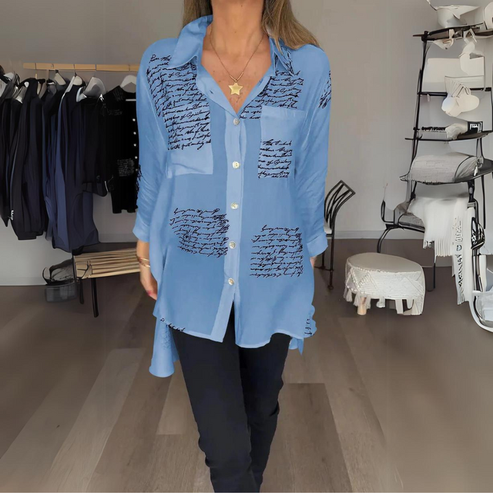 Elegantes Kunstdruck Hemd in Blau