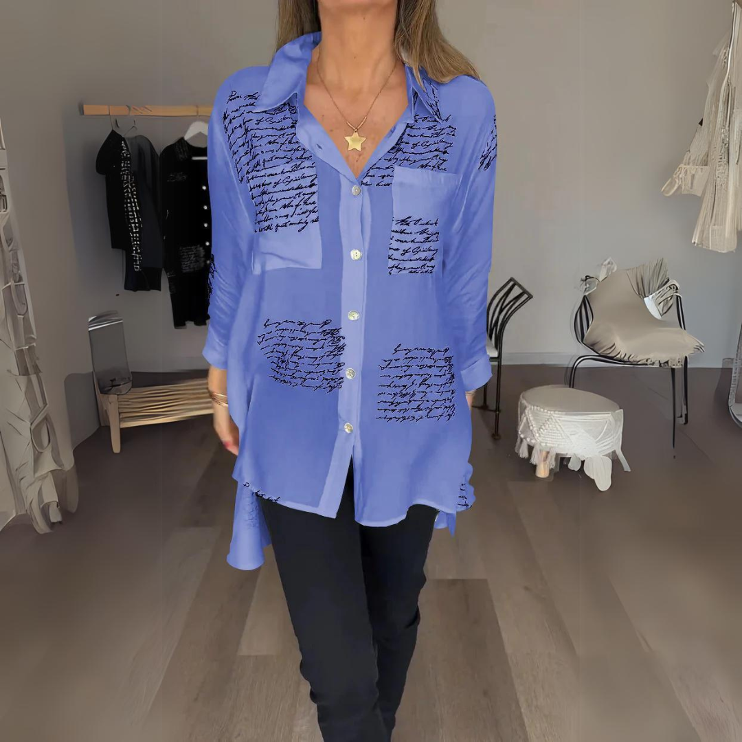 Elegantes Kunstdruck Hemd in Lila