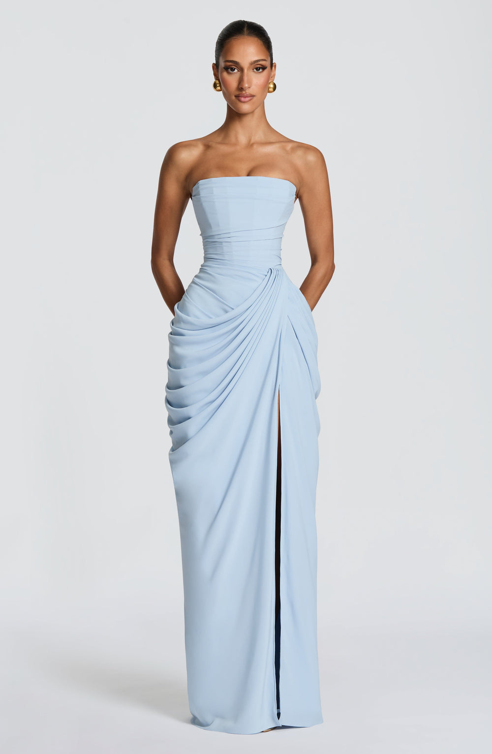 Elegantes Langes Abendkleid für Damen mit Raffung (2)