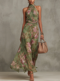 Ella | Elegantes Leinenkleid mit Blumenprint für den Sommer