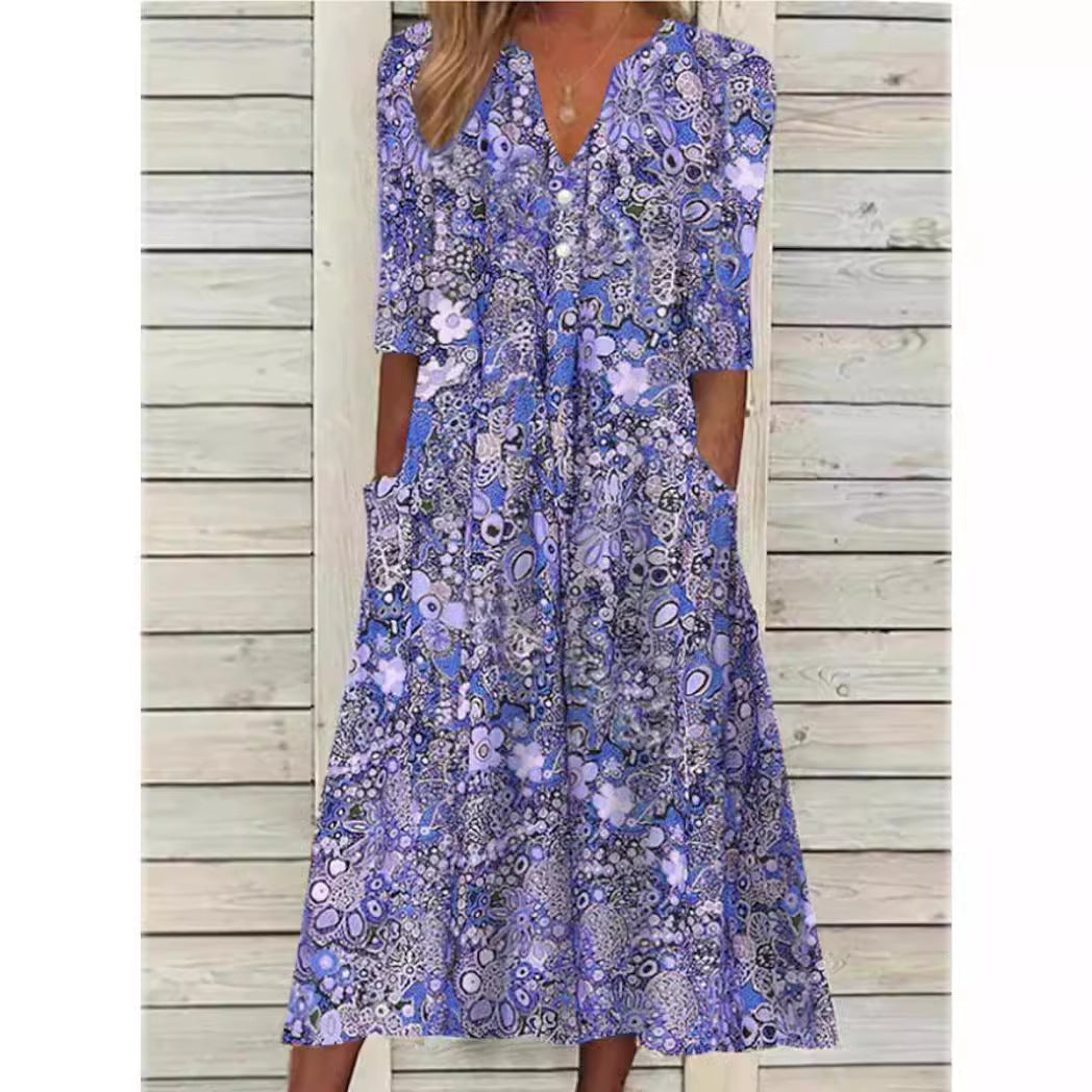 Elegantes luftiges Maxi-Strandkleid in Blau 2