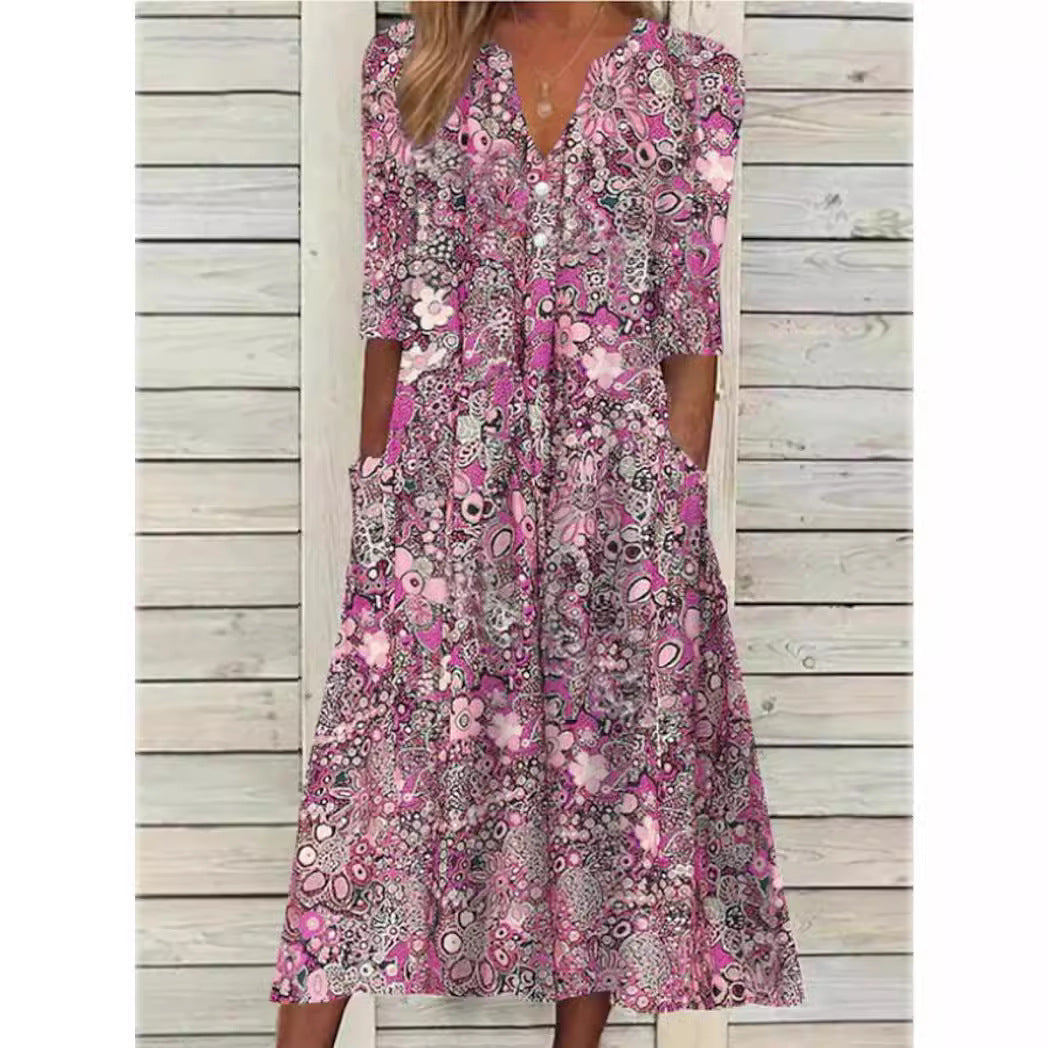 Elegantes luftiges Maxi-Strandkleid in Blau 3