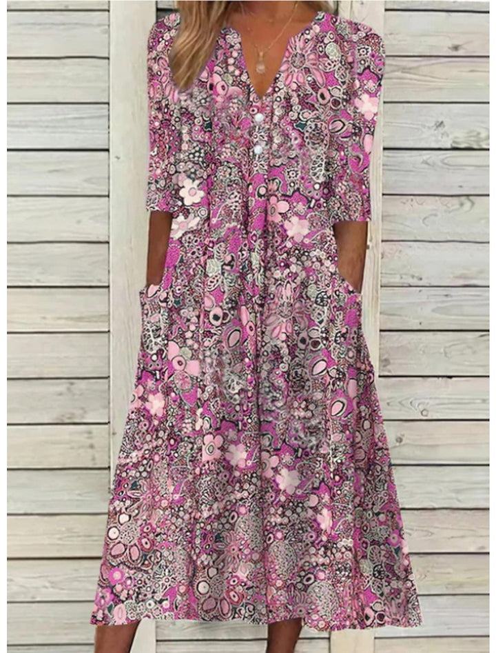 Elegantes luftiges Maxi-Strandkleid in Rosa 1