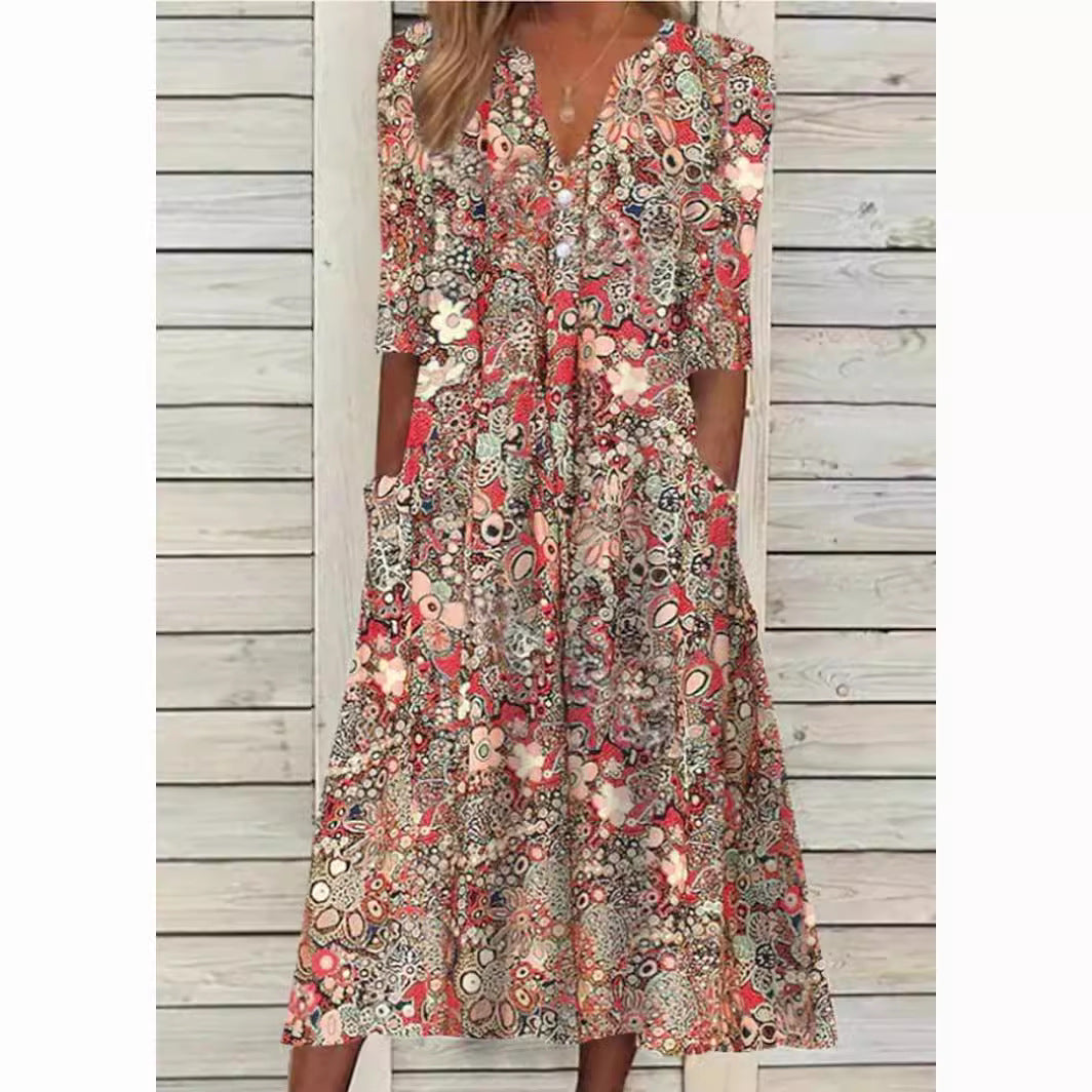 Elegantes luftiges Maxi-Strandkleid in Rosa 2