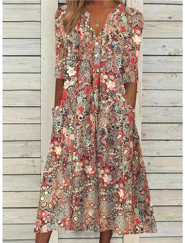 Elegantes luftiges Maxi-Strandkleid in Rot