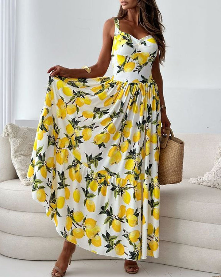 Elegantes Maxikleid für den Sommer in Gelb