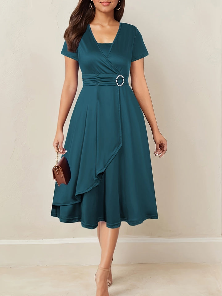 Elegantes Maxikleid für Hochzeiten in Dunkelcyan