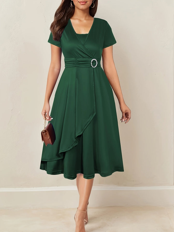 Elegantes Maxikleid für Hochzeiten in Dunkelgrün