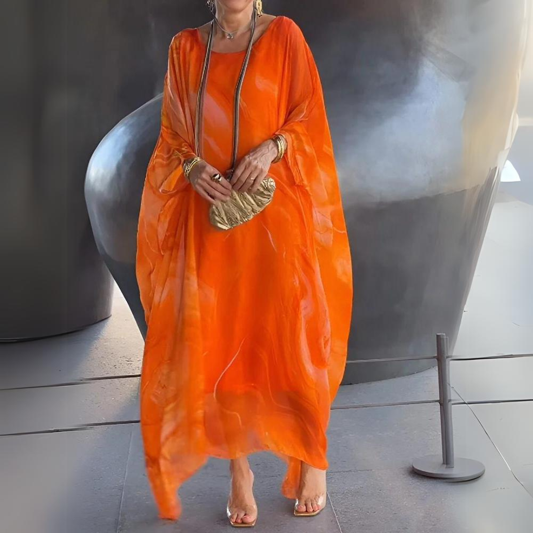 Elegantes Maxikleid für Hochzeitsgäste in Orange