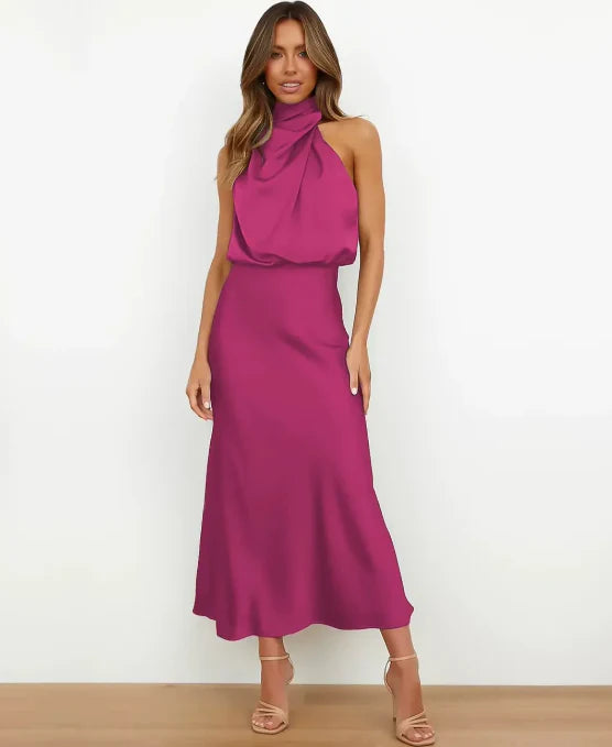 Elegantes Midikleid für Hochzeitsgäste in Rosa