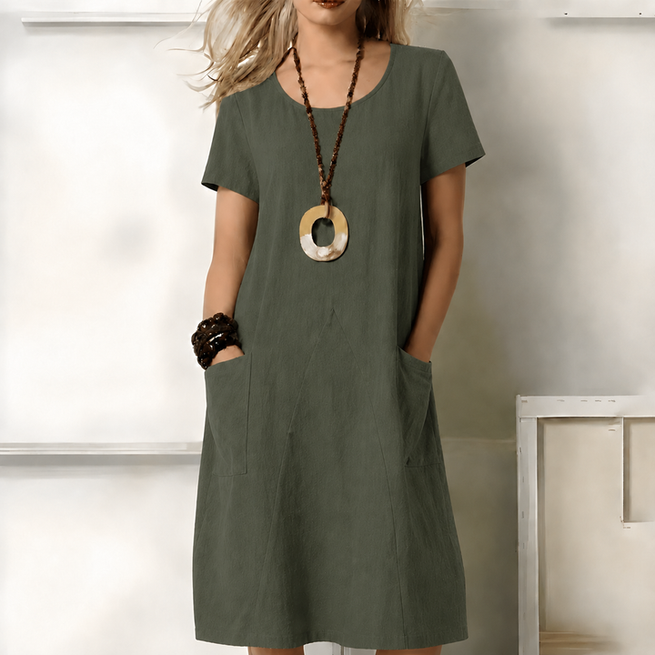 Elegantes Midikleid im Boho-Stil für Damen in Grün