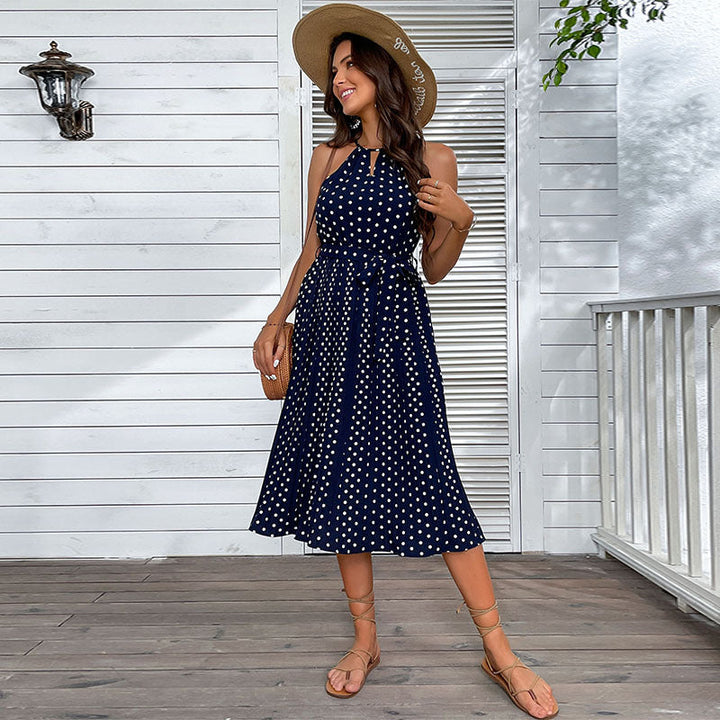 Elegantes Polka-Dot-Midikleid für den Sommer (4)