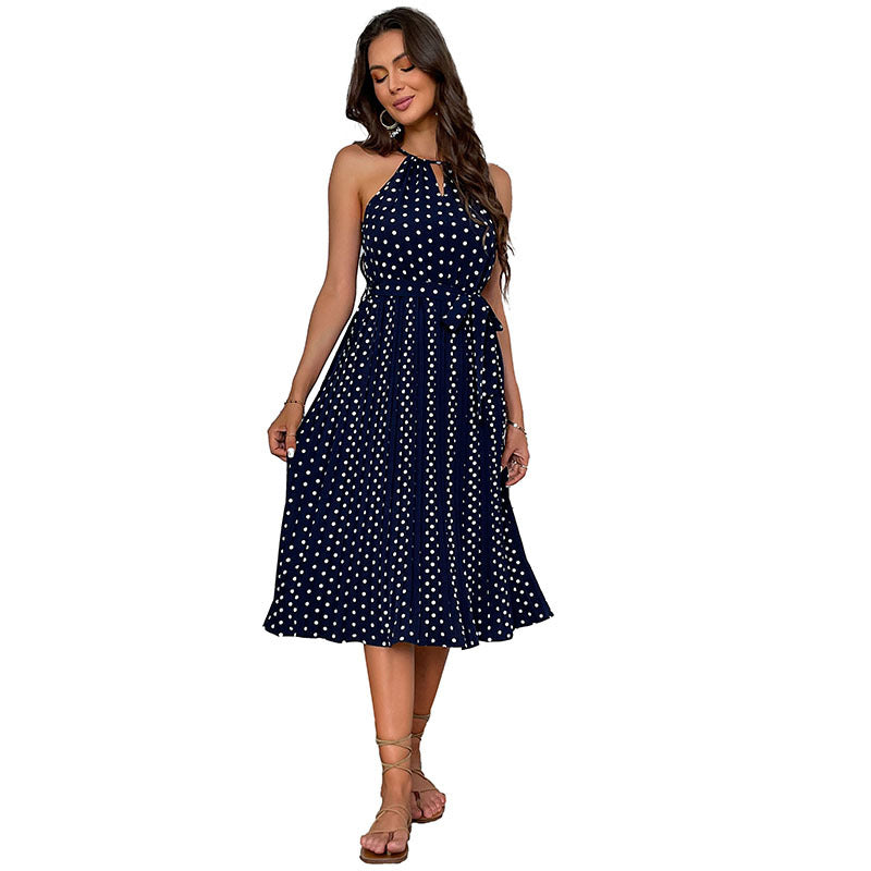 Elegantes Polka-Dot-Midikleid für den Sommer (5)