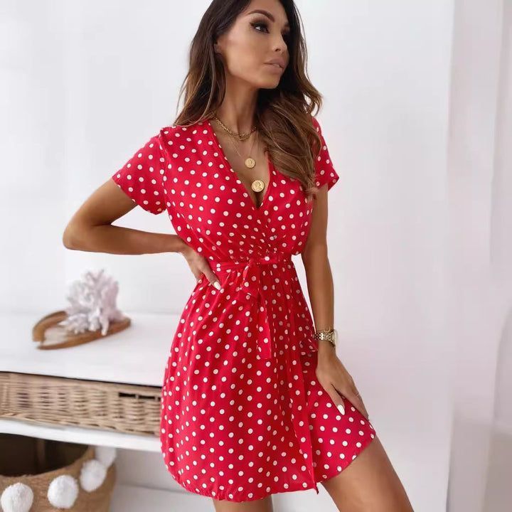 Elegantes Polka-Dot-Minikleid für Sommer (2)
