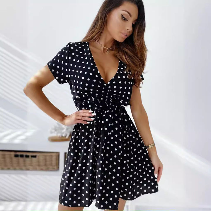 Elegantes Polka-Dot-Minikleid für Sommer (3)