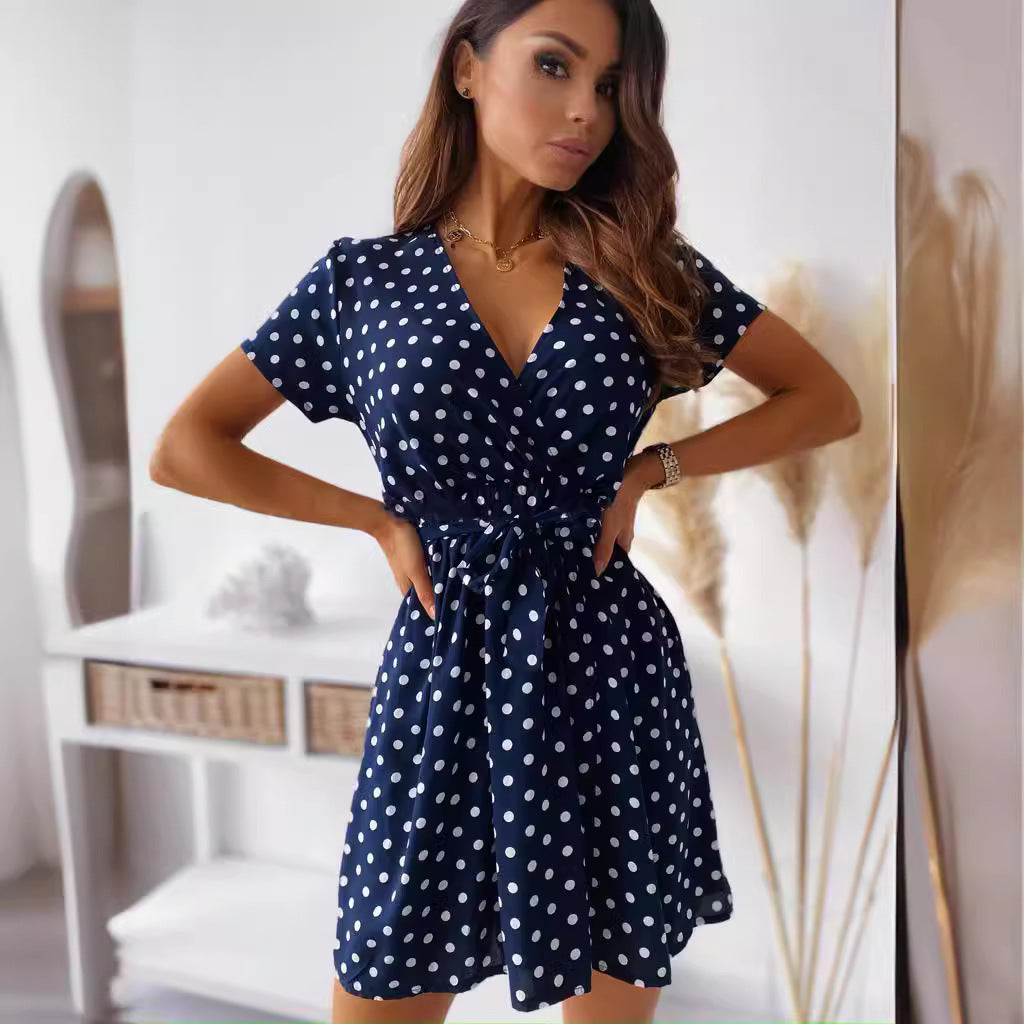Elegantes Polka-Dot-Minikleid für Sommer (4)