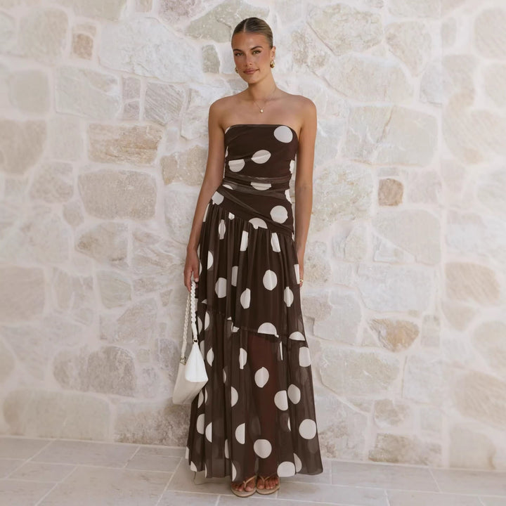 Elegantes Pünktchen-Maxikleid (2)
