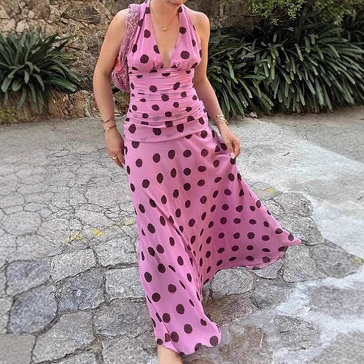 Elegantes Pünktchen-Maxikleid für den Sommer