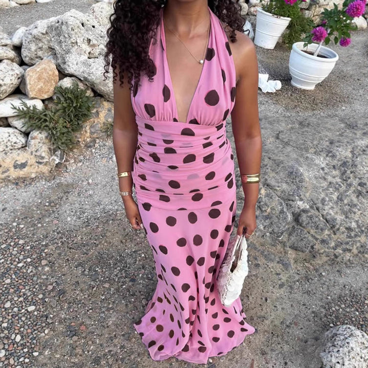 Elegantes Pünktchen-Maxikleid für den Sommer (2)