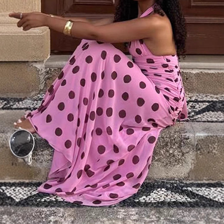 Elegantes Pünktchen-Maxikleid für den Sommer (3)