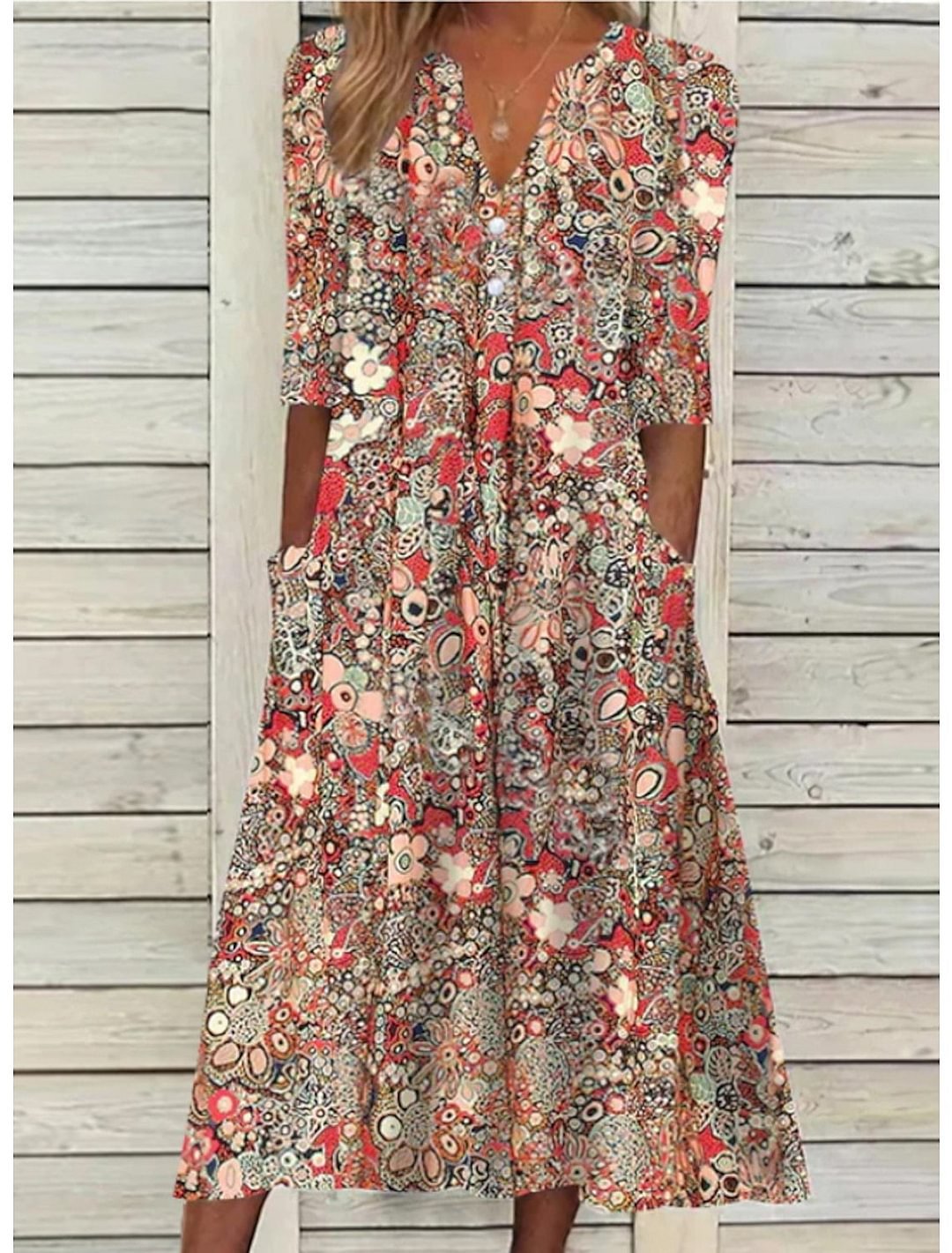 Elegantes Sommerkleid Beach dress in Rot
