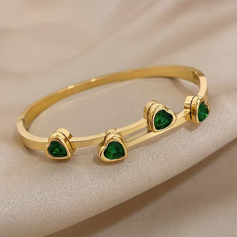 Grüne Herzen Armband