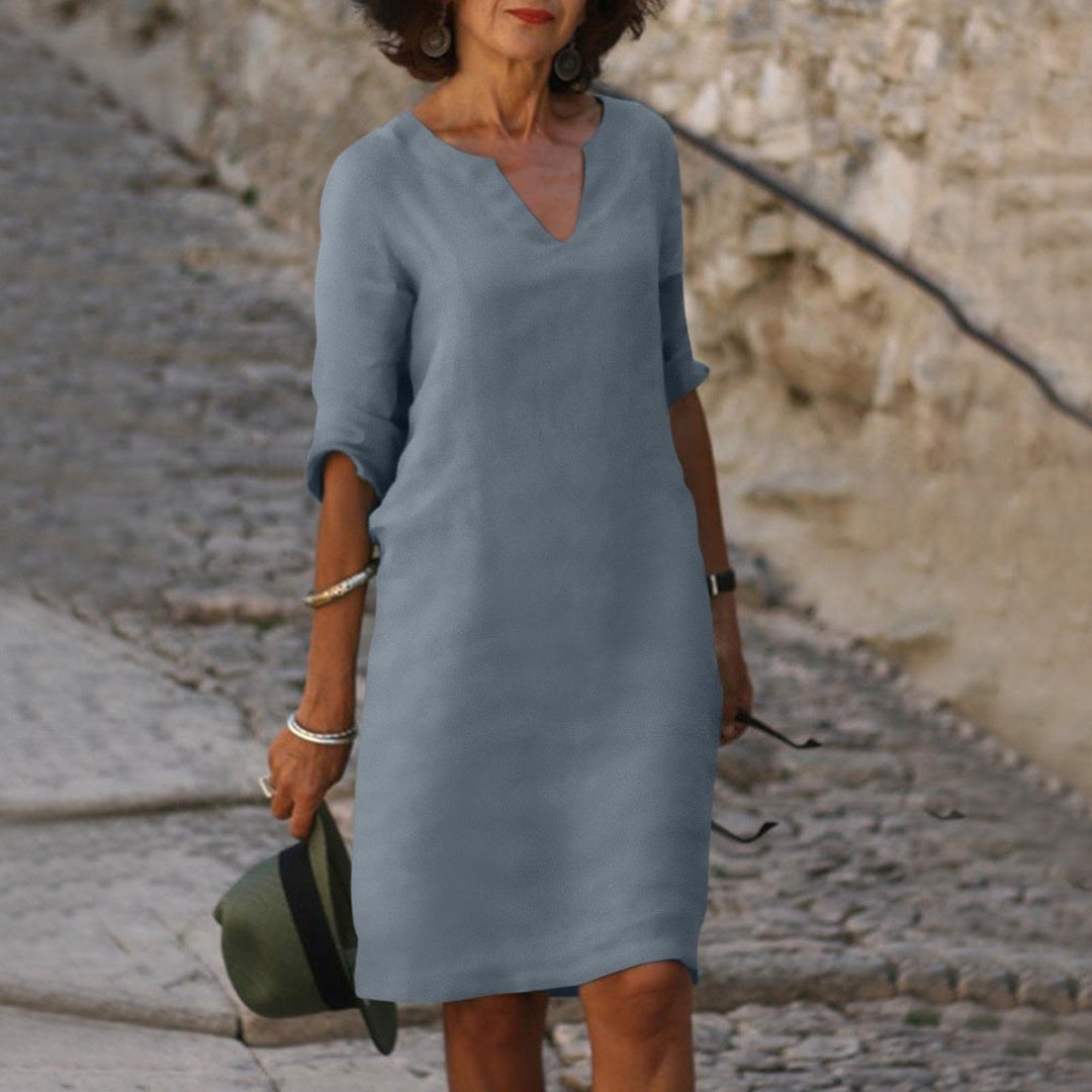 Festliches Damen Kleid für Hochzeitsgäste in Graublau