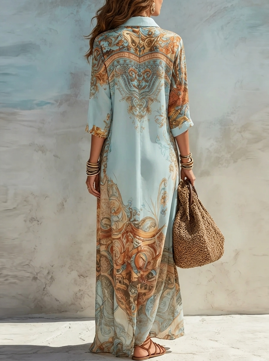 Festliches Damen-Maxikleid im Paisley-Stil für Herbst (2)