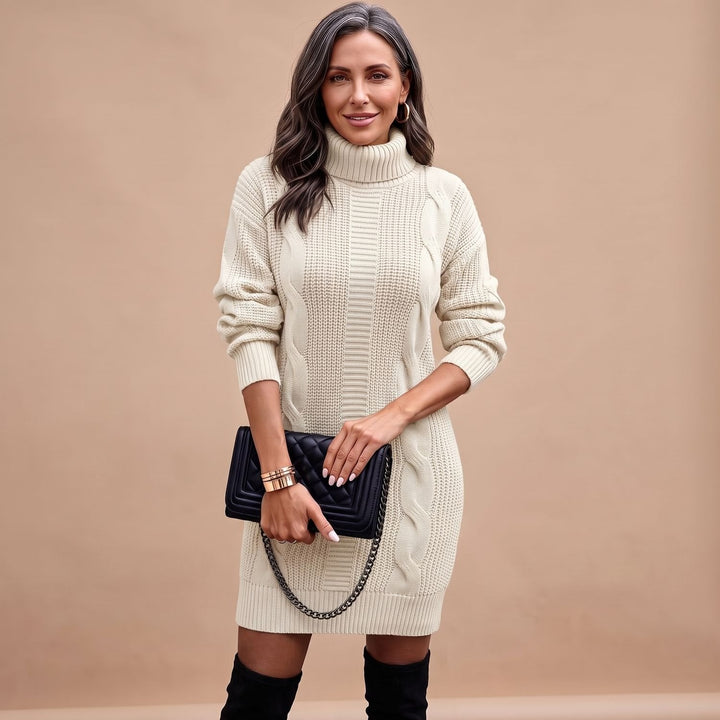 Festliches Damen Strickkleid für Hochzeitsgäste Midi (10)
