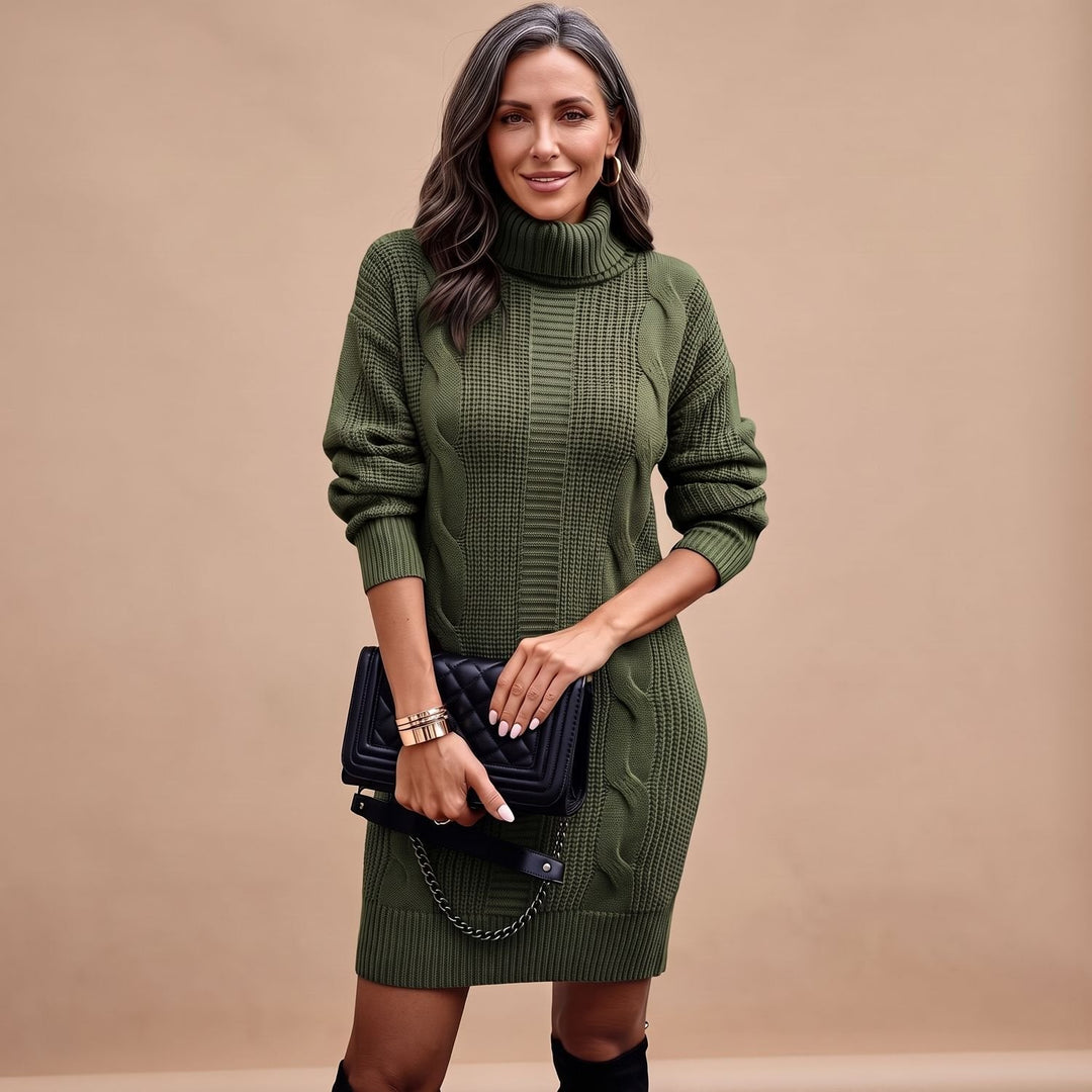 Festliches Damen Strickkleid für Hochzeitsgäste Midi (2)
