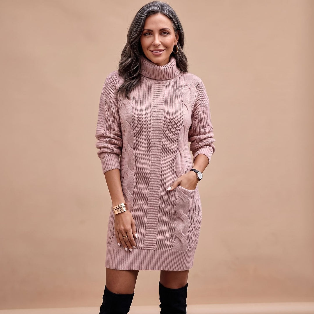 Festliches Damen Strickkleid für Hochzeitsgäste Midi (6)