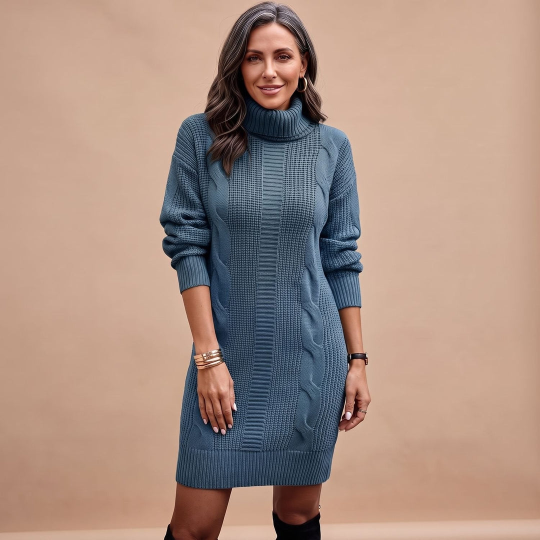 Festliches Damen Strickkleid für Hochzeitsgäste Midi (8)