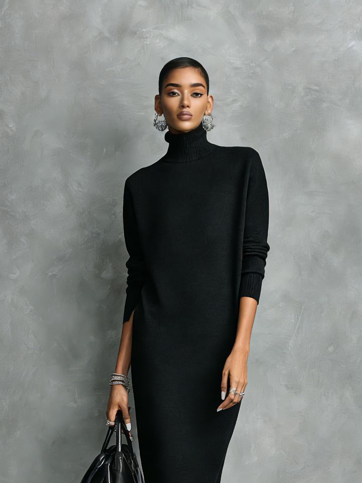 Festliches Herbstkleid Midi im klassischen Stil (6)